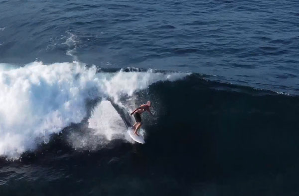 James surfing