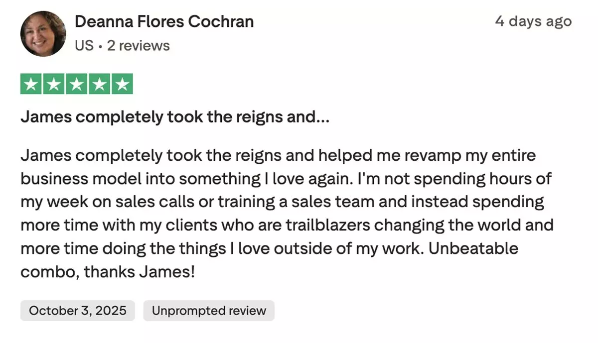 Trustpilot review by Deanna Cochran