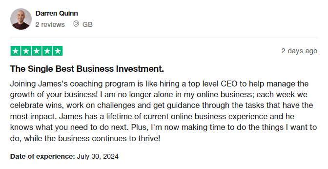 Trustpilot review by Darren Quinn