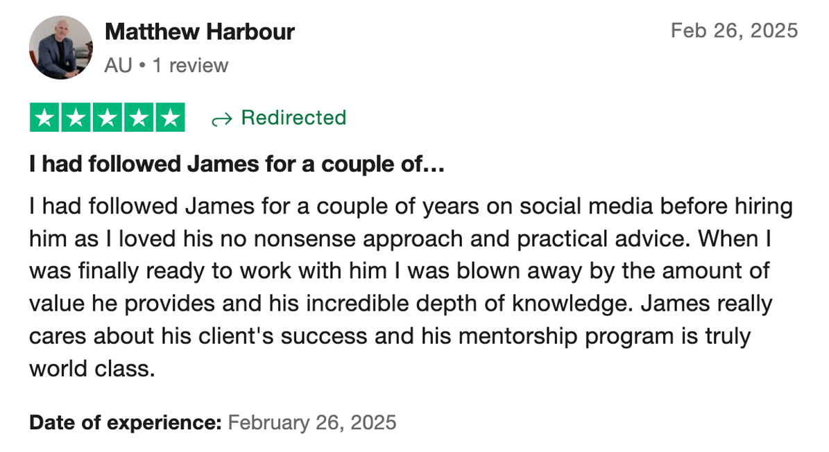 Trustpilot review by Matthew Harbour