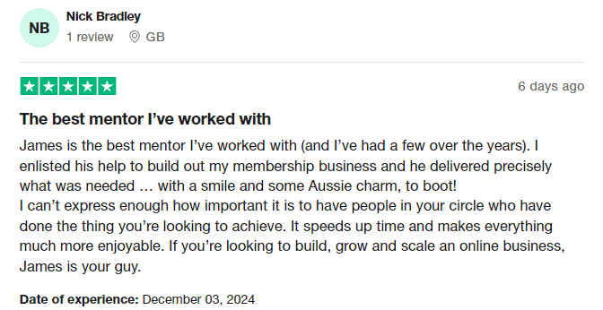 Trustpilot review by Nick Bradley